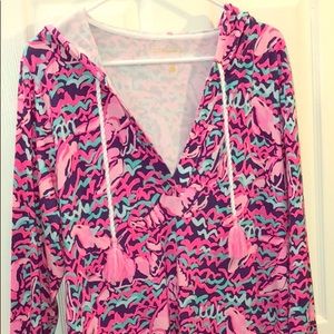 Lilly Pulitzer long sleeved hooded dress. XL.